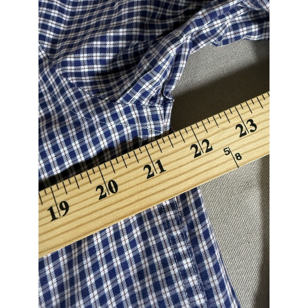 Rag & Bone Shirt Adult Size 15.5 Blue Tartan Plaid Button Down Mens Medium - Picture 8 of 9